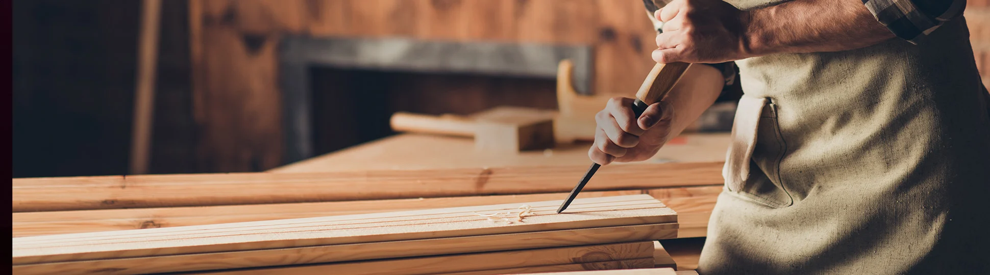 Professional carpenter at work