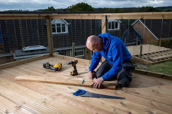 Skilled carpenter at work