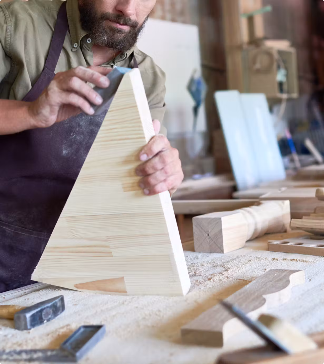 Carpenter working on a project